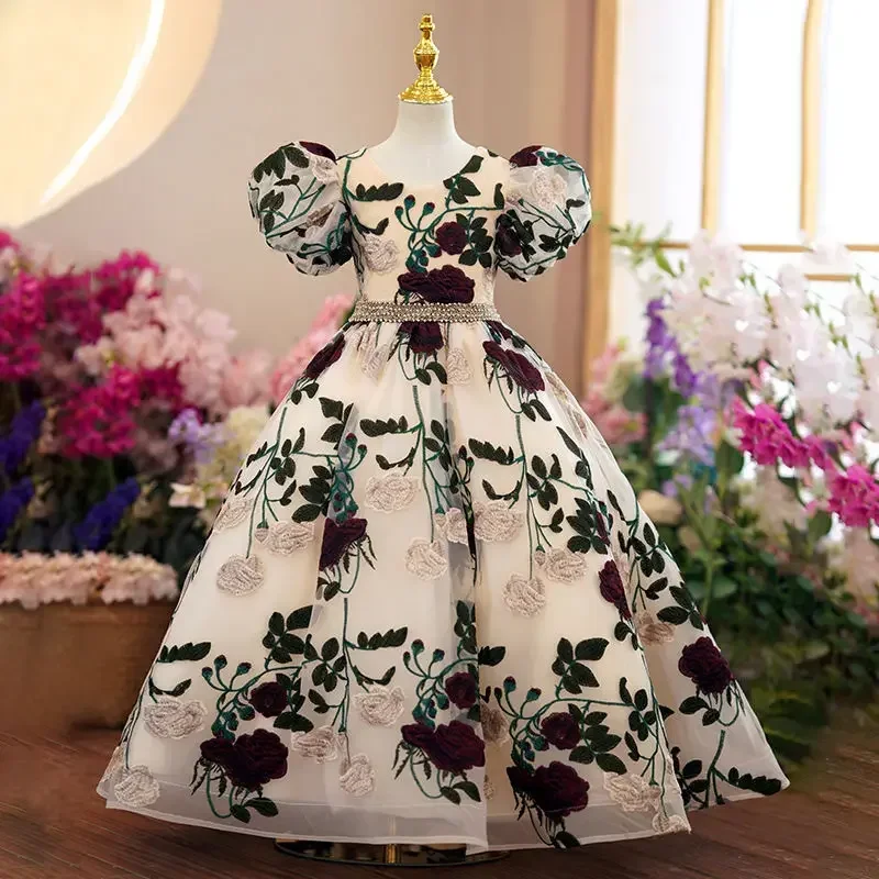 Embroidery Abaya - Gençler kızlar zarif lüks uzun abiye