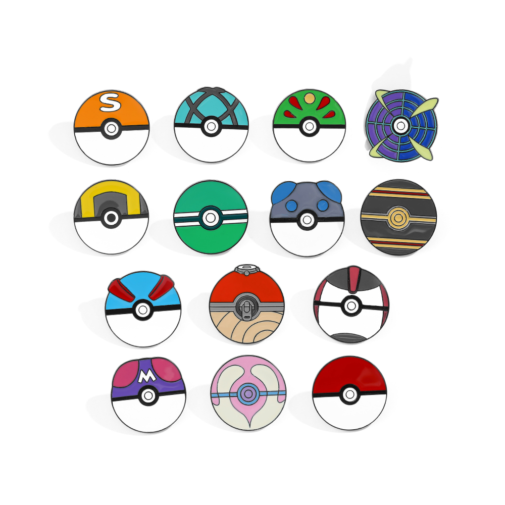 Embroidery Wallpaper - 14 adet karikatür broş Minimalist Poké
