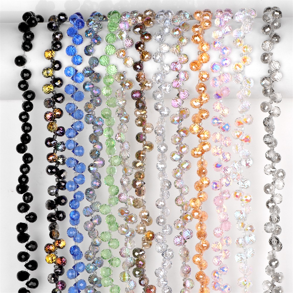 Embroidery Glass Beads - 8x10mm Faceted kristal gözyaşı boncuk Charm