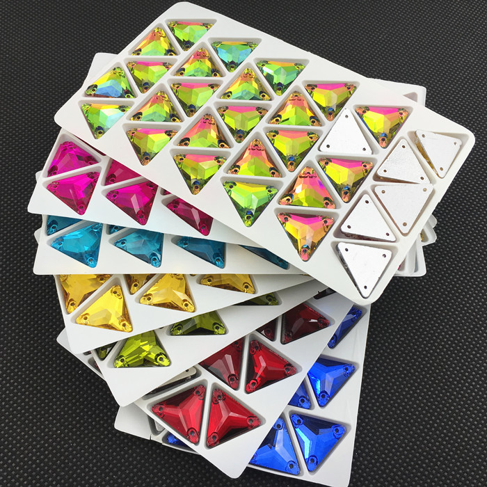 Embroidery Glass Beads - Cam kristal üçgen Rhinestone 12 16