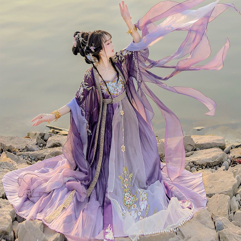 Embroidery Yellow - Çin Hanfu elbise kadınlar geleneksel nakış