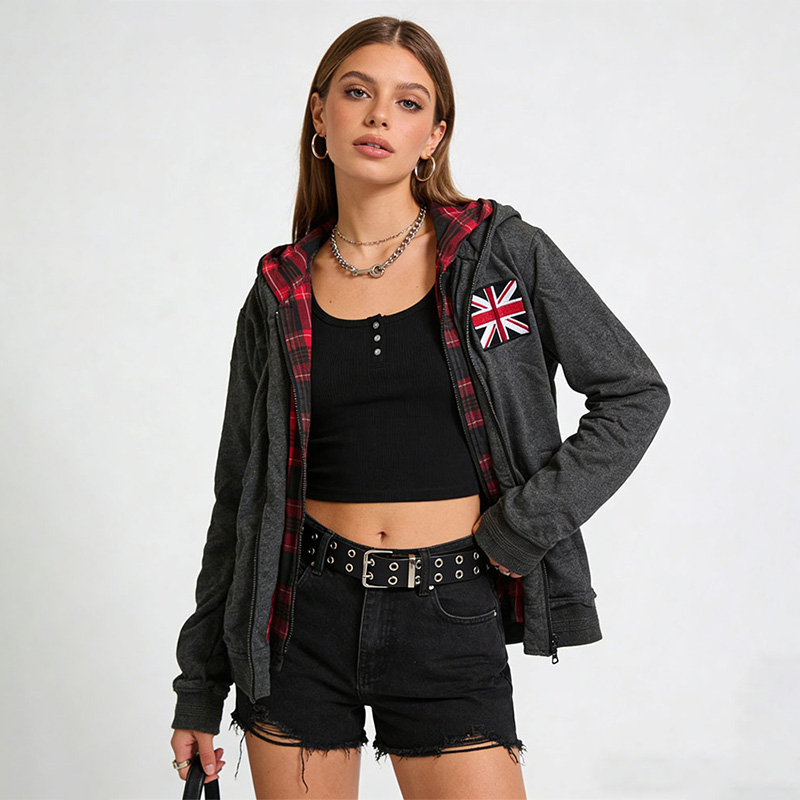Embroidery Uk - 2026 Sonbahar Kış Kadın Vintage Punk