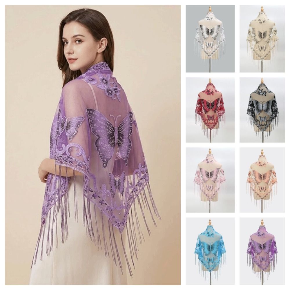 Lüks Çiçek Dantel Oymalı Eşarp - Embroidery Underlay incelemesi ve fiyatı
