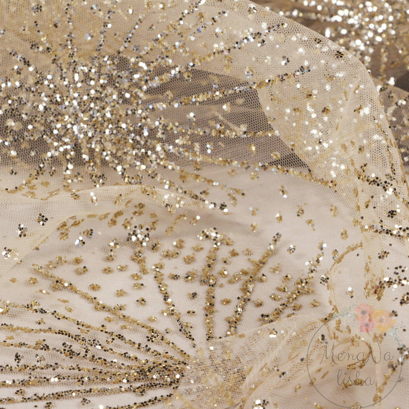 Süslenmiş Tül Kumaş Metalik Al - Embroidery Veil incelemesi ve fiyatı