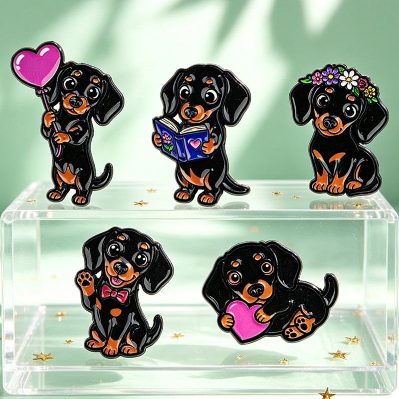 5 adet Sevimli Dachshund Emaye - Embroidery Wallpaper incelemesi ve fiyatı