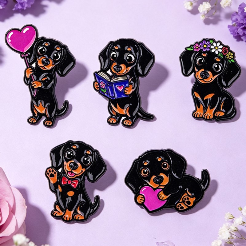 5 adet Sevimli Dachshund Emaye - Embroidery Wallpaper incelemesi ve fiyatı