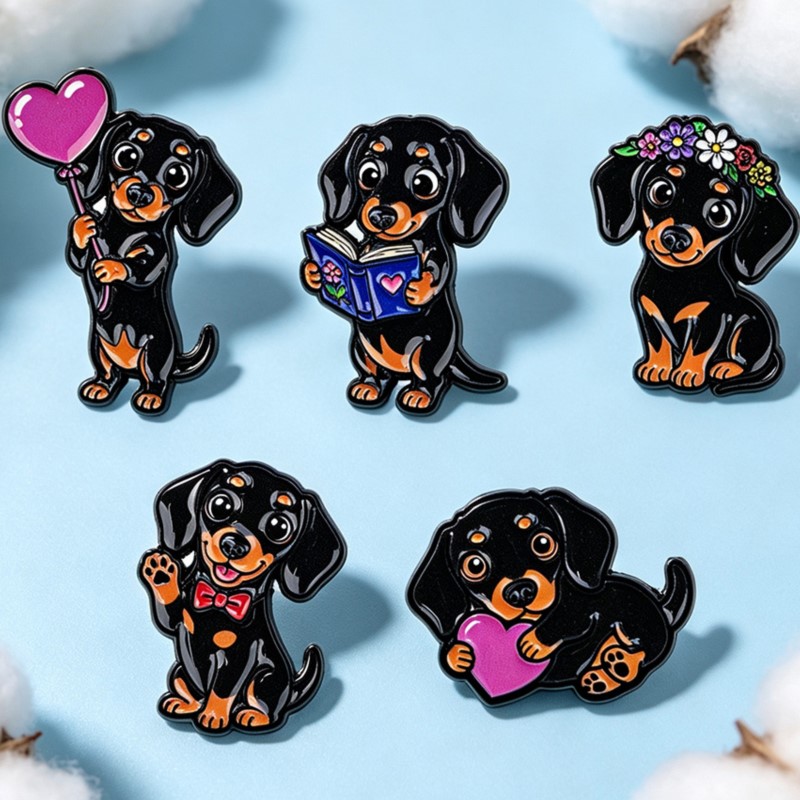5 adet Sevimli Dachshund Emaye - Embroidery Wallpaper incelemesi ve fiyatı
