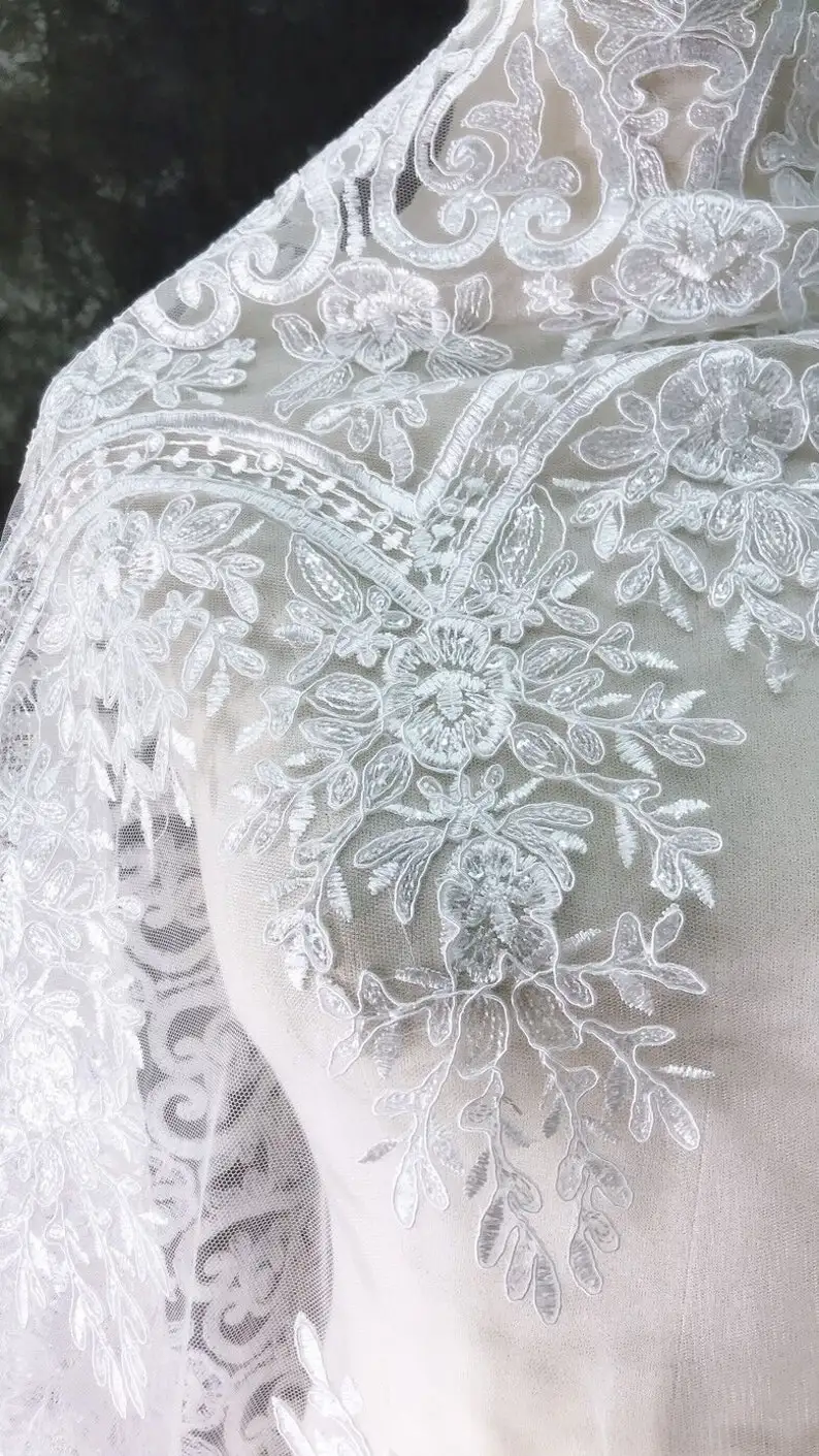 Beyaz Vintage Çiçek Nakış dant - Embroidery Veil incelemesi ve fiyatı