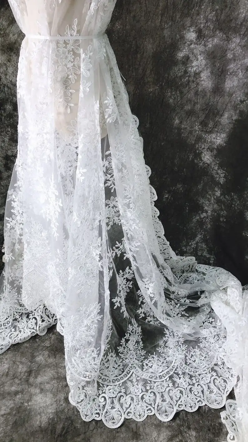 Beyaz Vintage Çiçek Nakış dant - Embroidery Veil incelemesi ve fiyatı