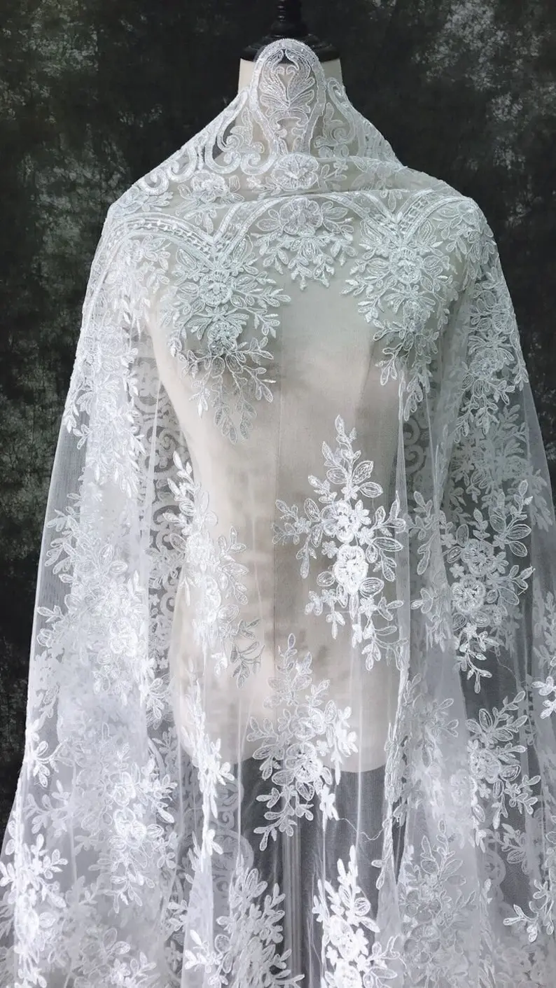 Beyaz Vintage Çiçek Nakış dant - Embroidery Veil incelemesi ve fiyatı