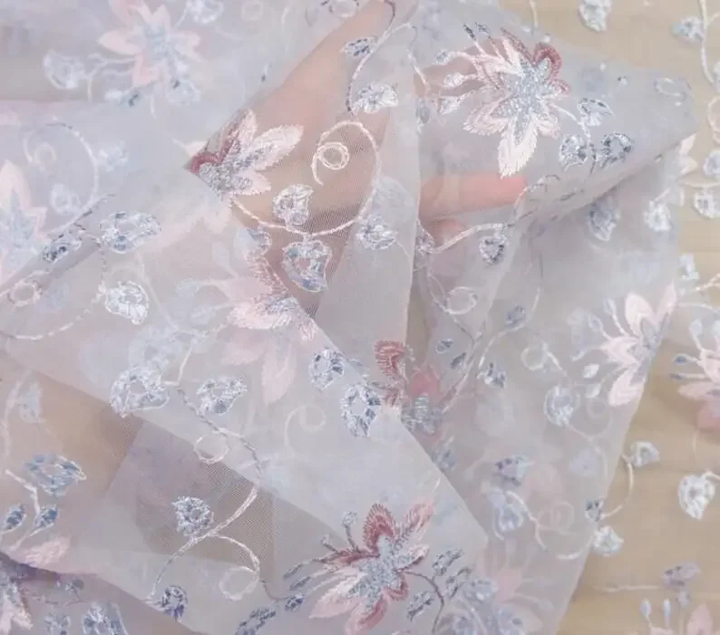 Zarif çiçek nakışı dantel kuma - Embroidery Veil incelemesi ve fiyatı