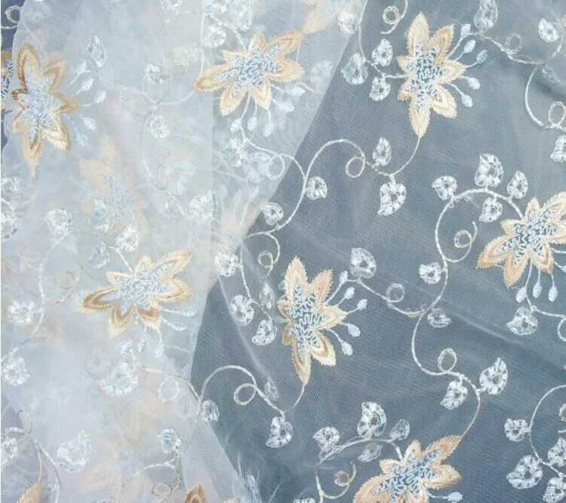 Zarif çiçek nakışı dantel kuma - Embroidery Veil incelemesi ve fiyatı