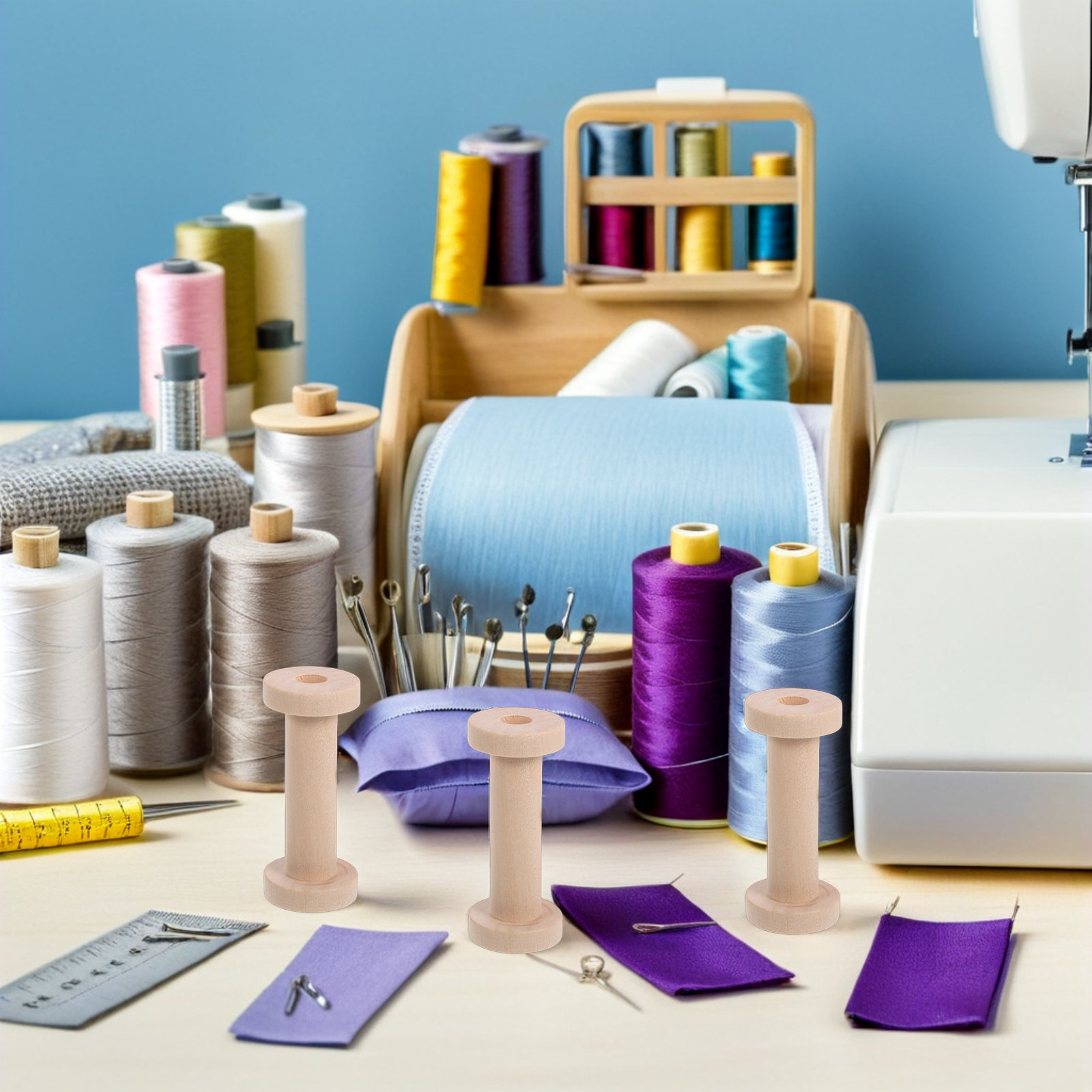 15 adet ahşap makaralar doğal  - Embroidery Yarn incelemesi ve fiyatı