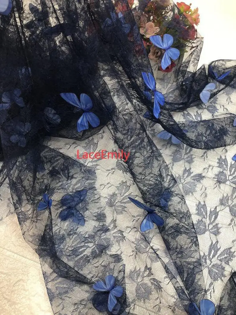 4 Renk 3D kelebek nakış dantel - Embroidery Veil incelemesi ve fiyatı