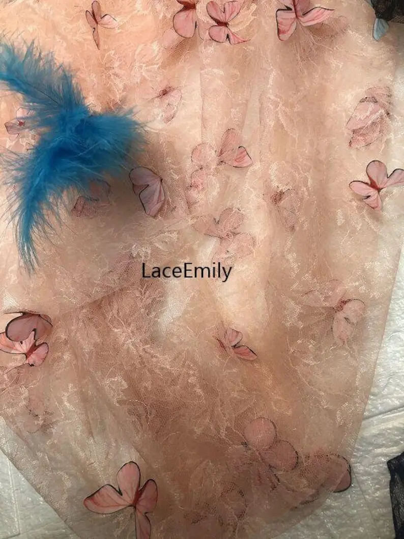 4 Renk 3D kelebek nakış dantel - Embroidery Veil incelemesi ve fiyatı