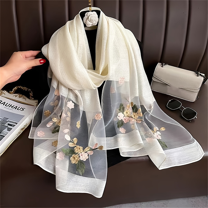 Kadın Ipek Yün Eşarp Çiçek Nak - Embroidery Shawl incelemesi ve fiyatı