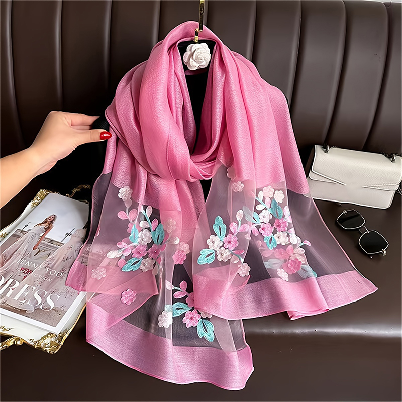 Kadın Ipek Yün Eşarp Çiçek Nak - Embroidery Shawl incelemesi ve fiyatı