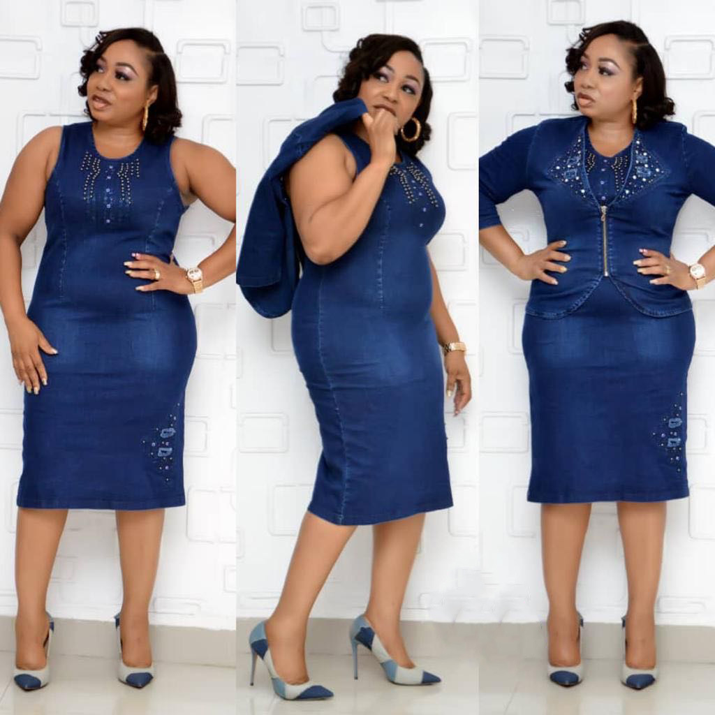 2 parça setleri kadın Denim et - Embroidery Abaya incelemesi ve fiyatı