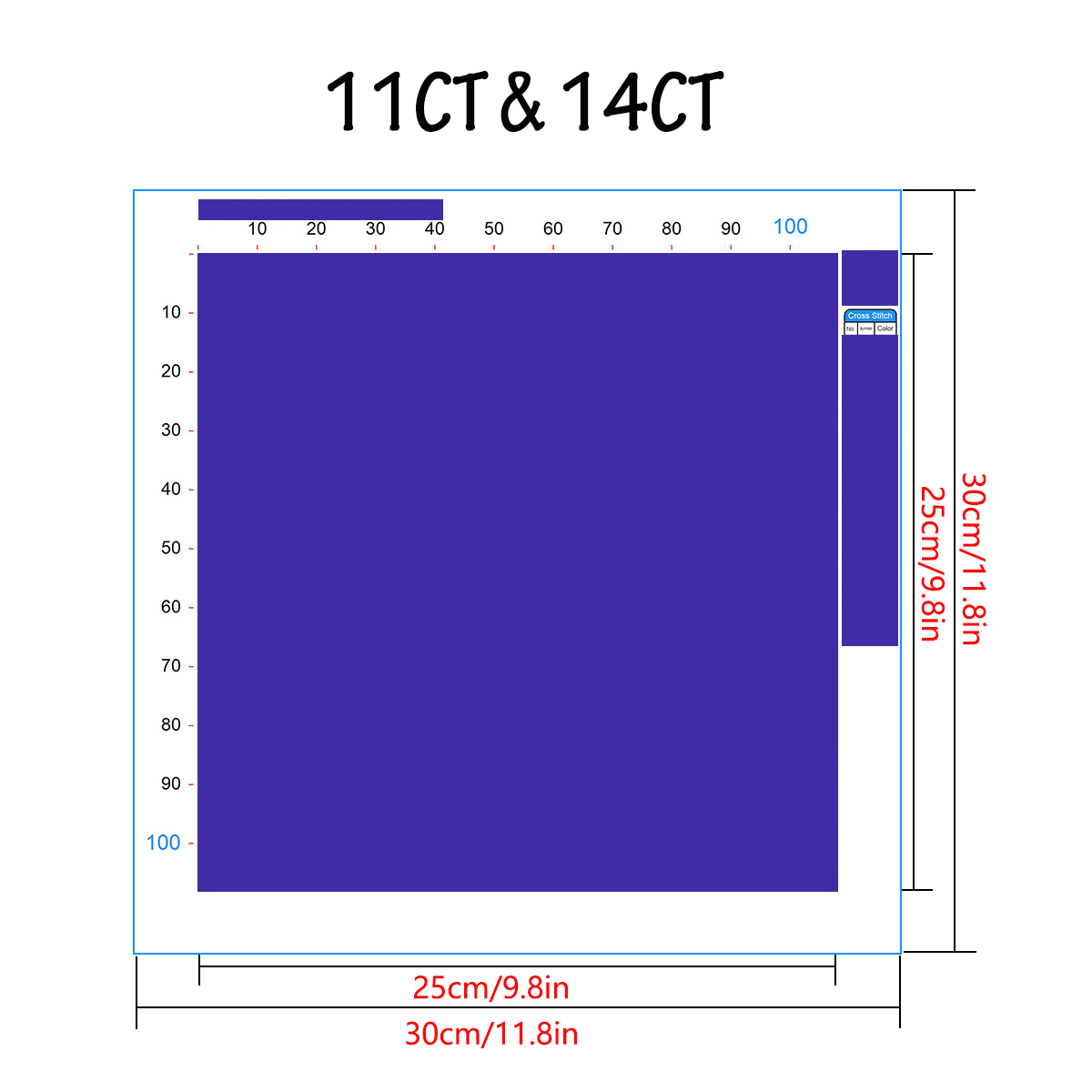 1 adet 30X30CM/11.8in, 11CT/14 - Embroidery Running Stitch incelemesi ve fiyatı