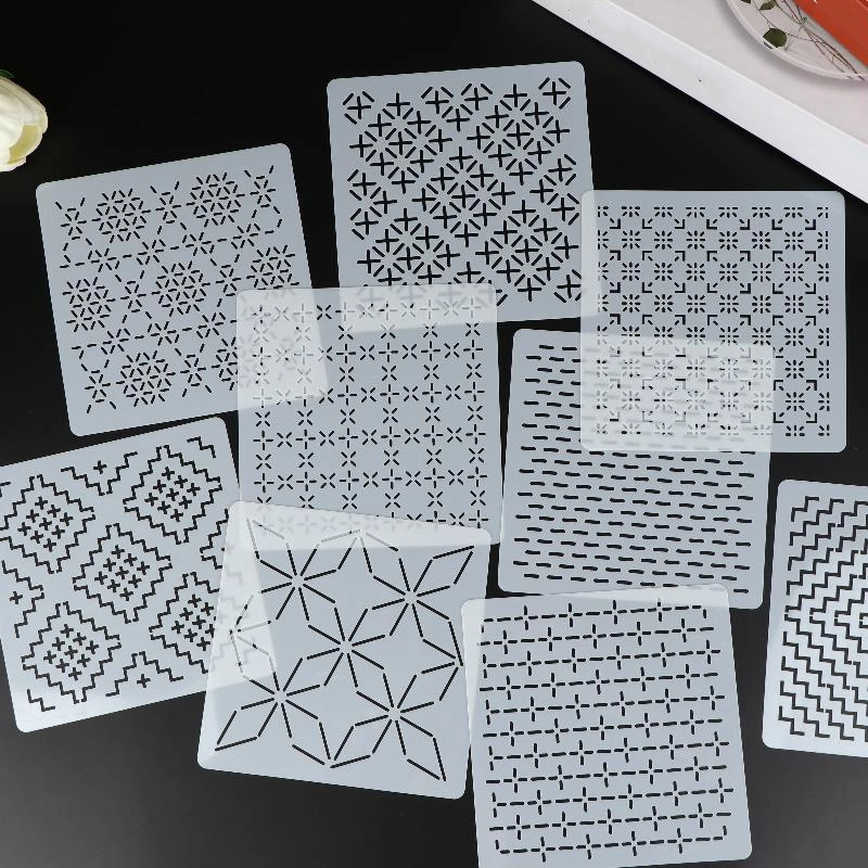 9/32 adet Sashiko Nakış Şablon - Embroidery Tools incelemesi ve fiyatı