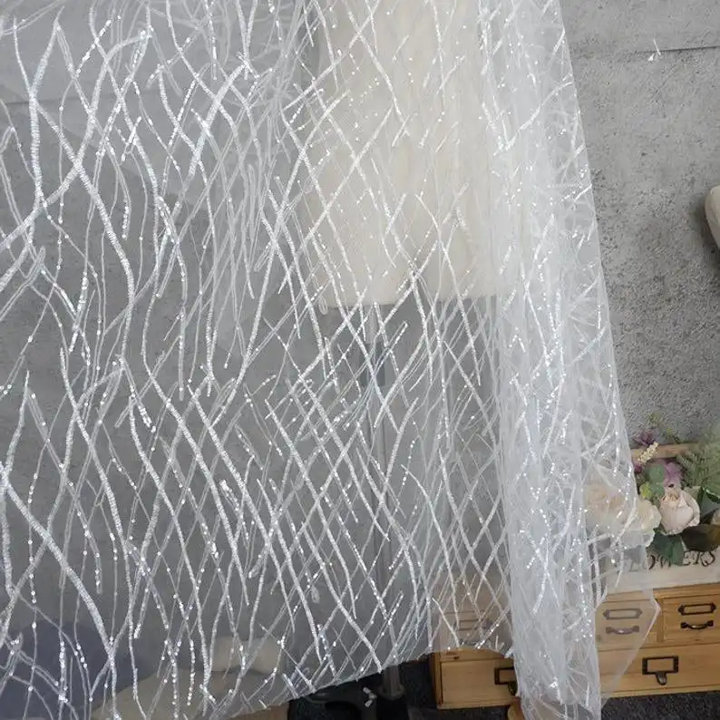 Ağır Payetler Dantel kumaş Çiç - Embroidery Veil incelemesi ve fiyatı