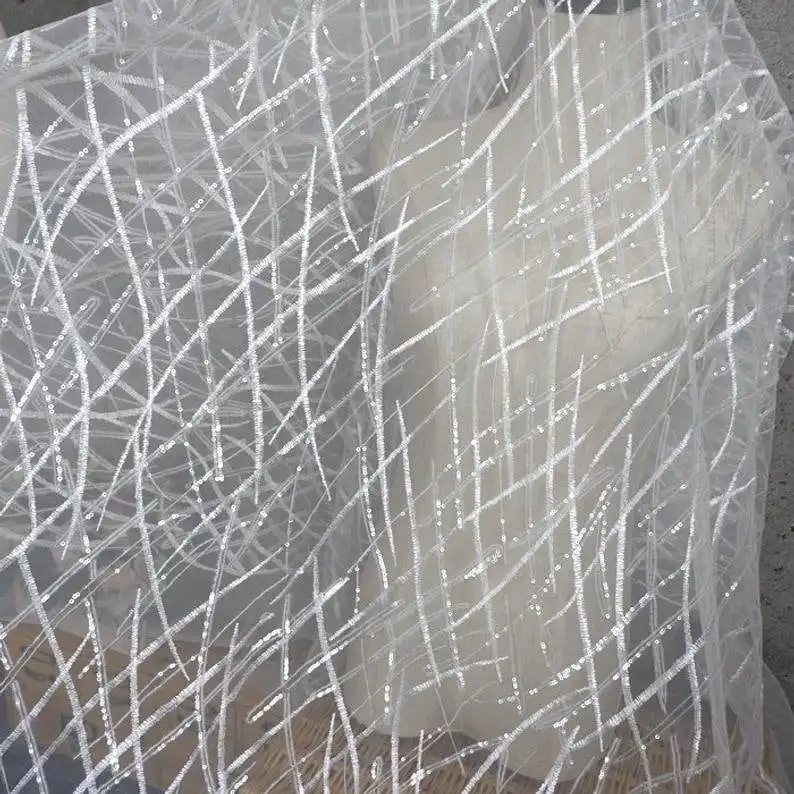 Ağır Payetler Dantel kumaş Çiç - Embroidery Veil incelemesi ve fiyatı