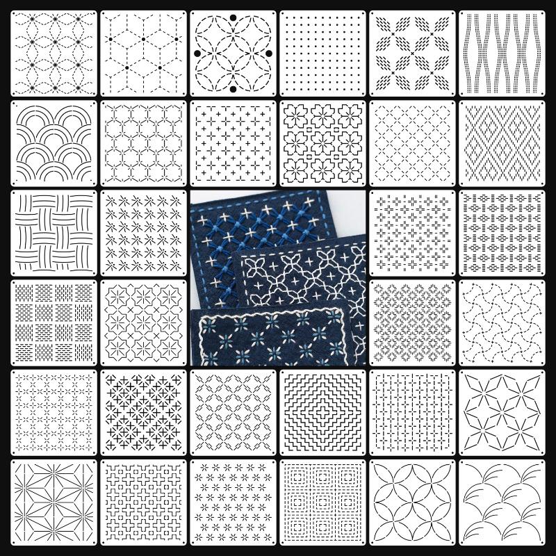 9/32 adet Sashiko Nakış Şablon - Embroidery Tools incelemesi ve fiyatı