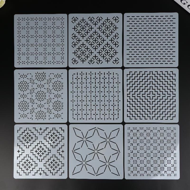 9/32 adet Sashiko Nakış Şablon - Embroidery Tools incelemesi ve fiyatı