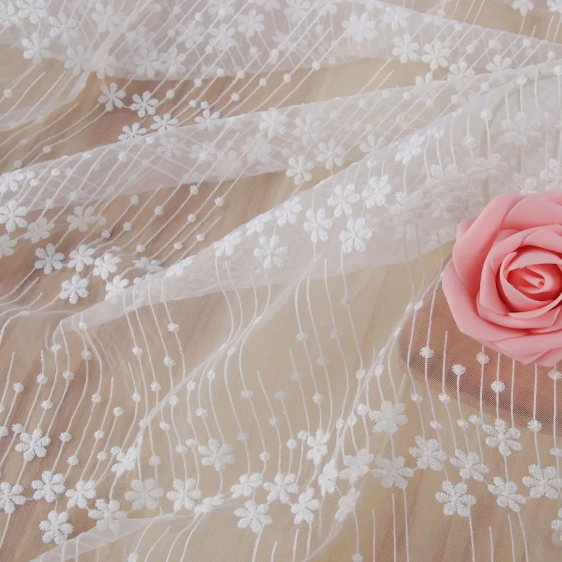 1 yard çiçek nakış Dantel kuma - Embroidery Veil incelemesi ve fiyatı