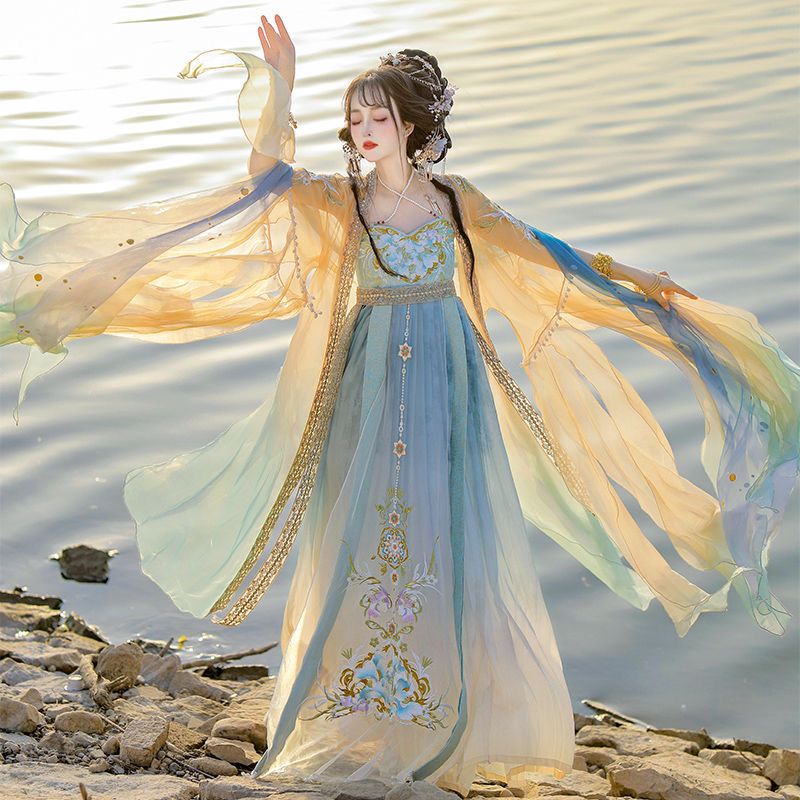 Çin Hanfu elbise kadınlar gele - Embroidery Yellow incelemesi ve fiyatı